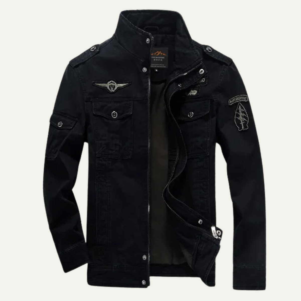 Rugged Mens Military Style Cargo Coat