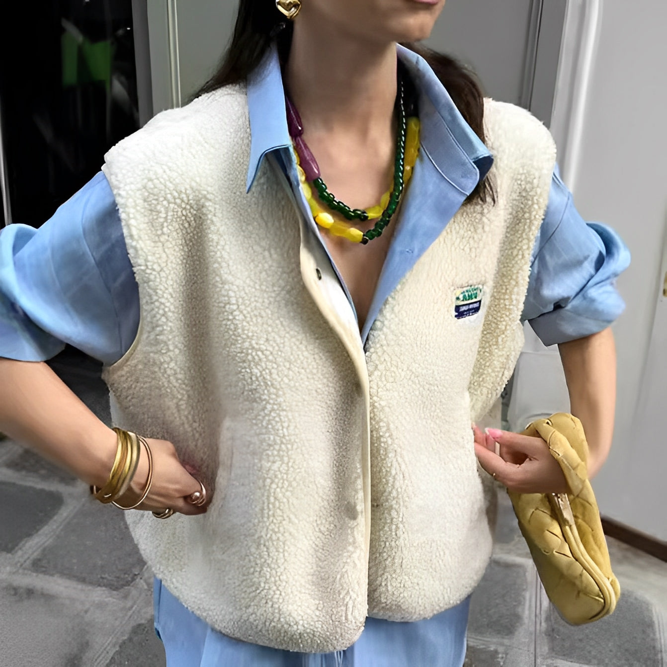 Comfortable Women's Vest Easy Button Front
