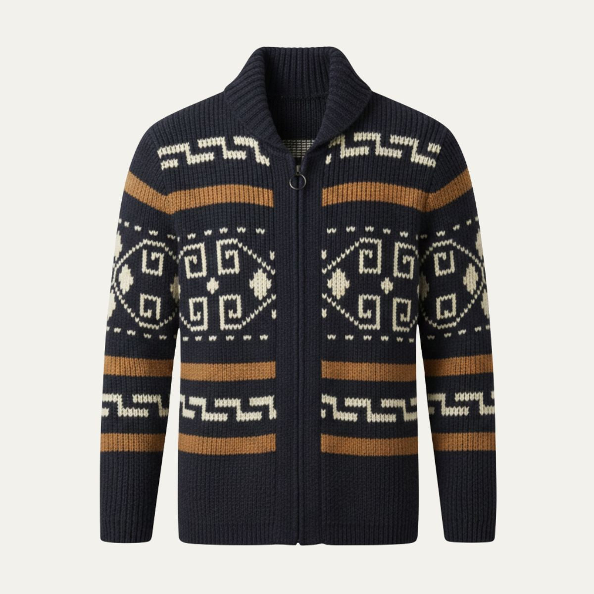 Luxury Men's Cashmere Crew Neck Cardigan Sweater