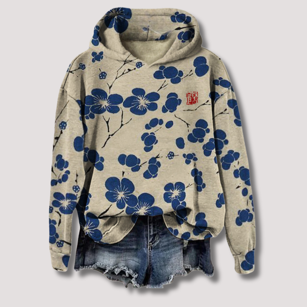 Comfy Women's Hooded Floral Sweatshirt