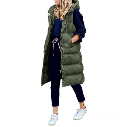 Warm Quilted Hooded Puffer Vest