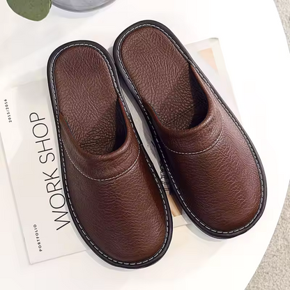 Comfortable Men's Slip On Leather Mule Shoes - Nocini