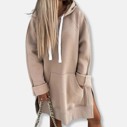 Comfy Women's Hooded Dress with Pocket - Nocini