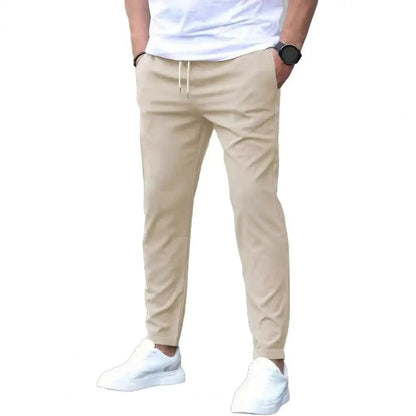 Men's Athletic Running Pants with Pockets & Elastic Waist