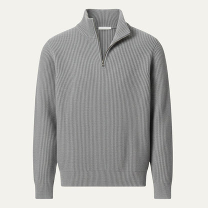 Classic Men's Quarter Zip Knitted Casual Sweater