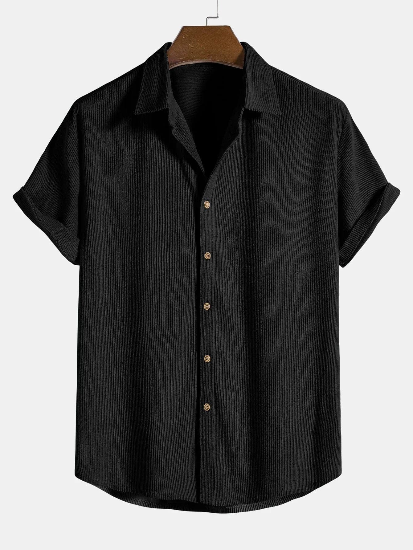Casual Short Sleeve Mens Shirt Relaxed Fit