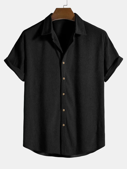 Casual Short Sleeve Mens Shirt Relaxed Fit