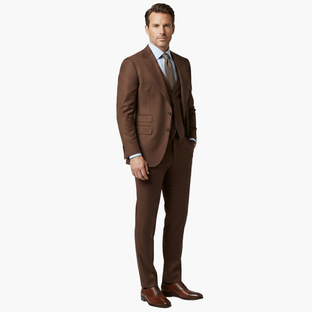 Classic Fit 3 Piece Suit with Peak Lapel Jacket