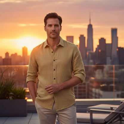 Classic Men's Relaxed Fit Linen Shirt