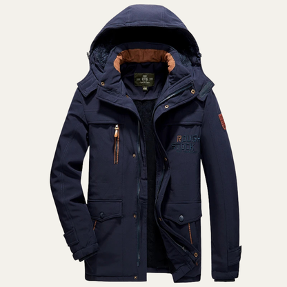 Insulated Men's Fleece Lined Hooded Winter Parka Coat