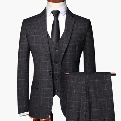 Classic 3-Piece Mens Suit with Vest and Jacket