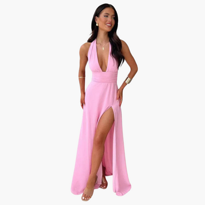Long Sleeveless Halter Dress for Women