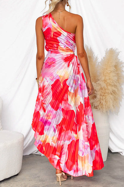 Elegant Pleated Wedding Guest Gown
