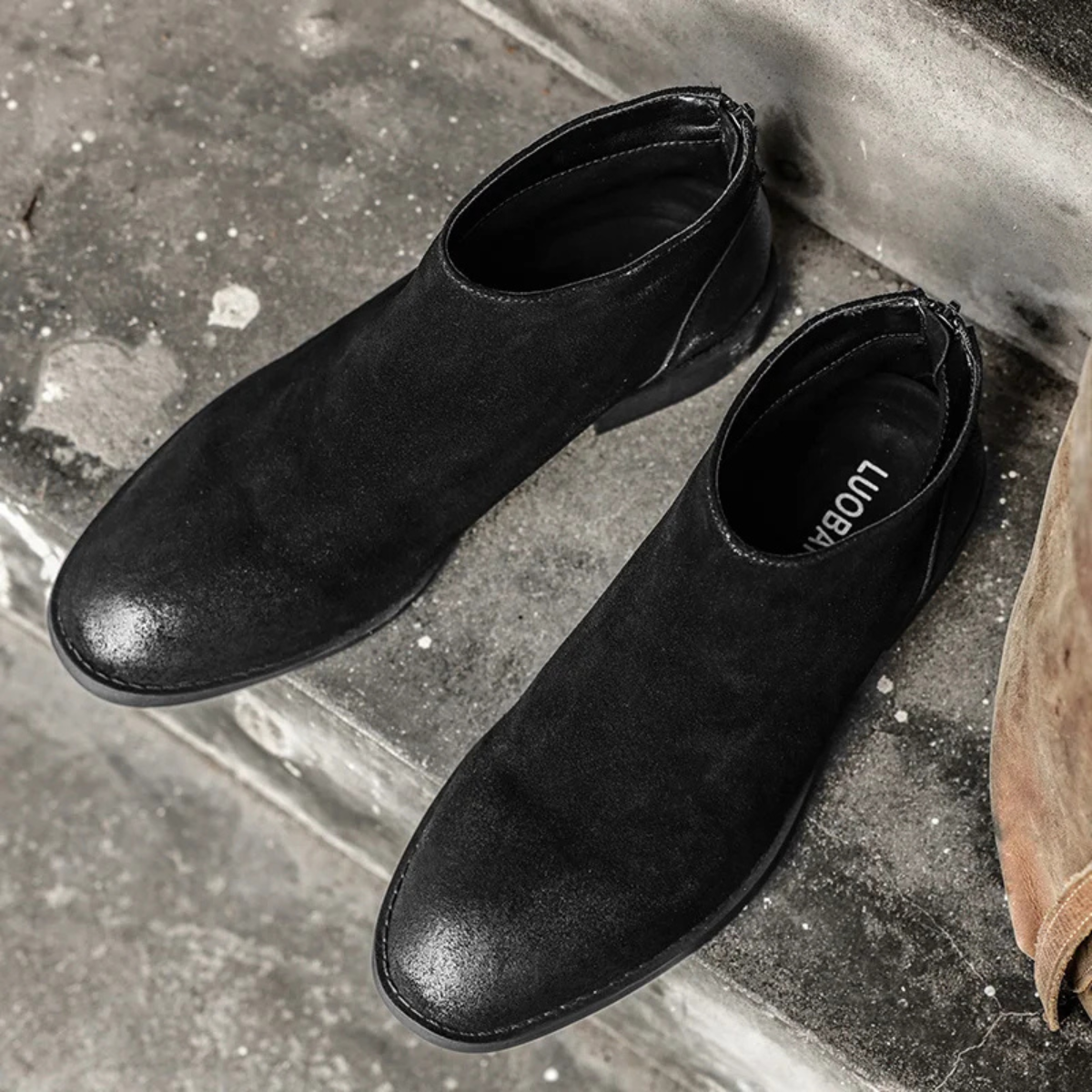 Classic Men's Suede Leather Zip Boots
