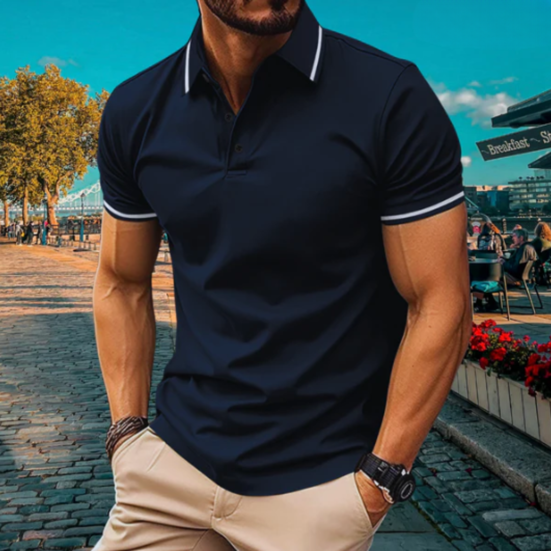 Men's Slim Fit Polo Shirt Soft Short Sleeve - Nocini