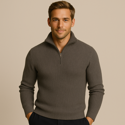 Warm Quarter Zip Wool Sweater