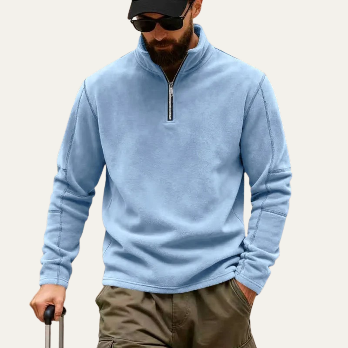 Thermal Mens Quarter Zip Fleece Jacket