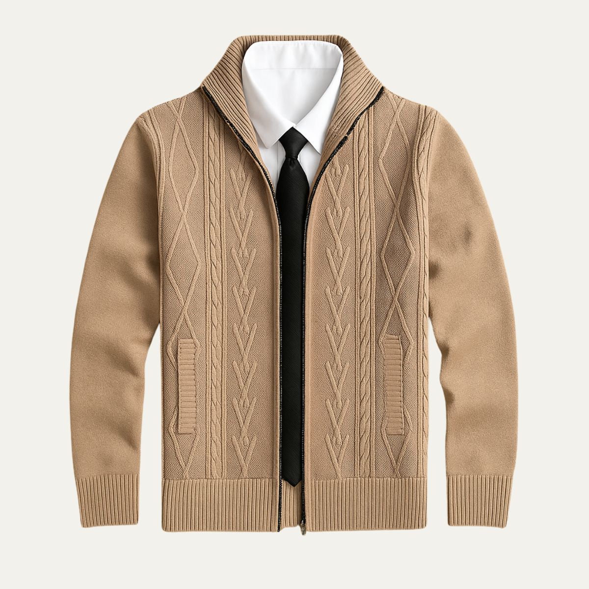 Traditional Mens Crew Neck Cardigan