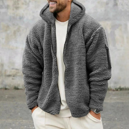 Warm Double Sided Mens Fleece Coat