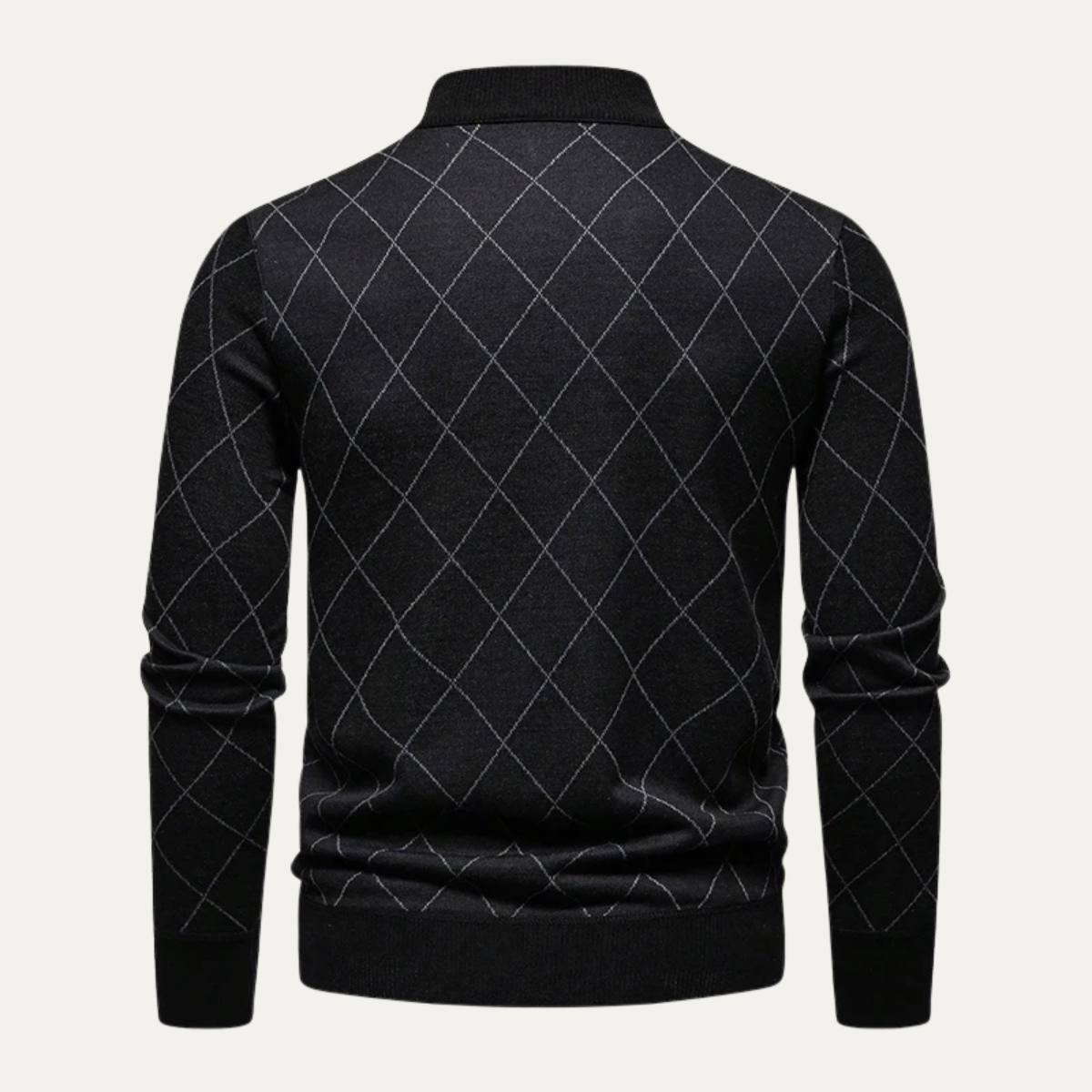Classic Men's Black Crew Neck Knit Sweater