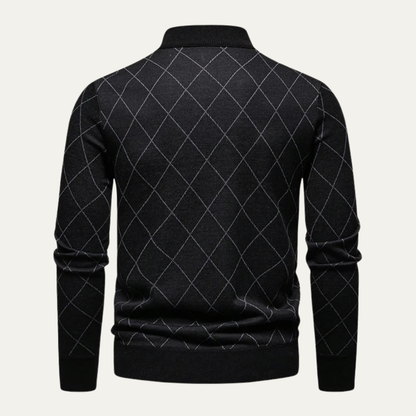 Classic Men's Black Crew Neck Knit Sweater
