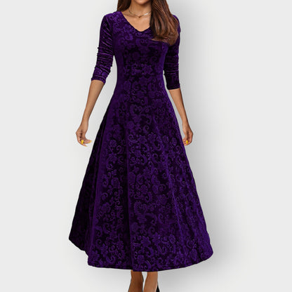 Luxurious Velvet Knee Length Dress