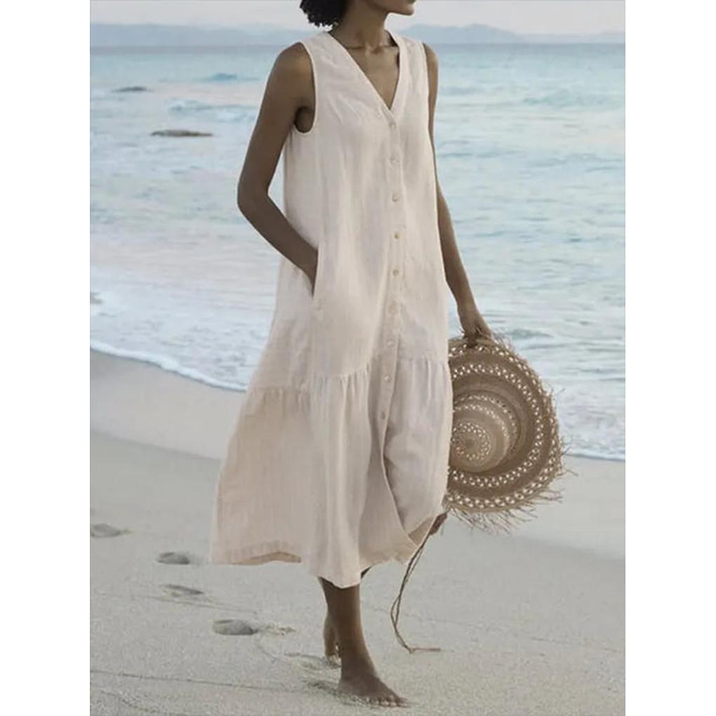 Classic Casual V-Neck Dress