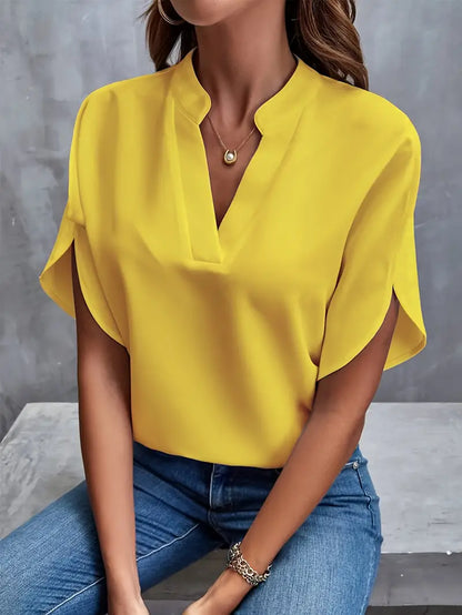 Mila | Ladies' Elegant V Neck Blouse Top