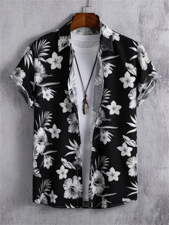 Colorful Floral Hawaiian Shirt Relaxed Fit Summer Wear