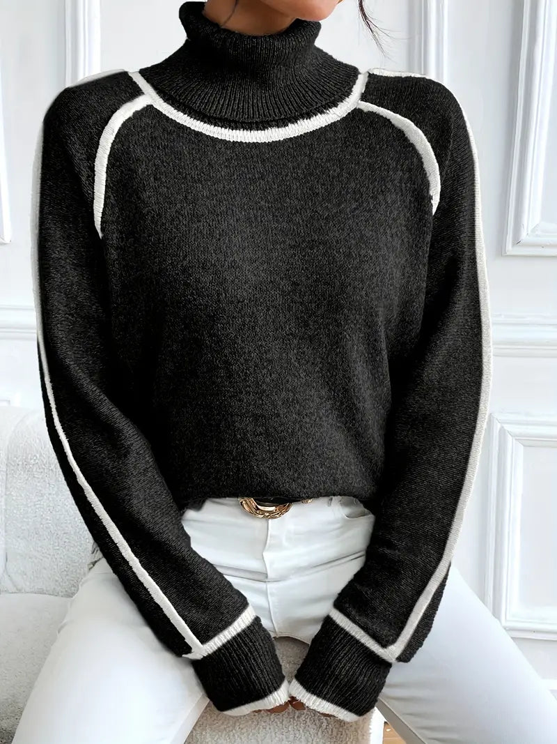 Colorful Crew Neck Pullover Sweater