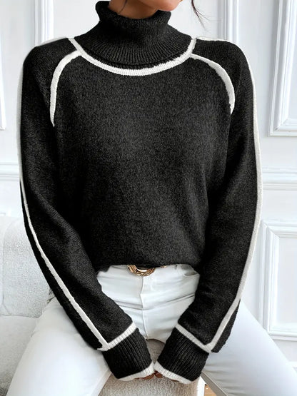 Colorful Crew Neck Pullover Sweater