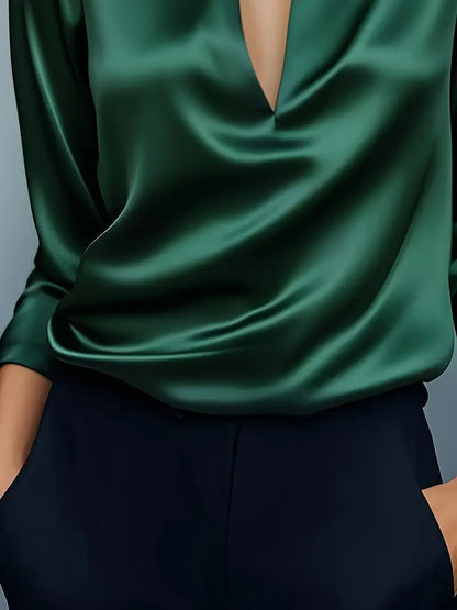 Luxury Deep V Neck Women's Blouse