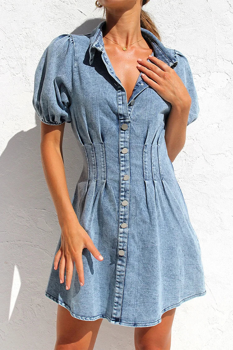 Fashionable Mini Denim Winter Dress