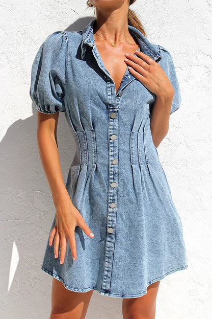 Fashionable Mini Denim Winter Dress