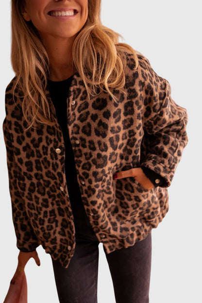 Fashionable Animal Print Coat