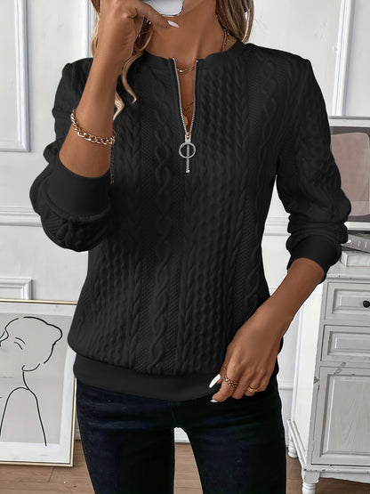 Chic Zip Front Knitted Sweater