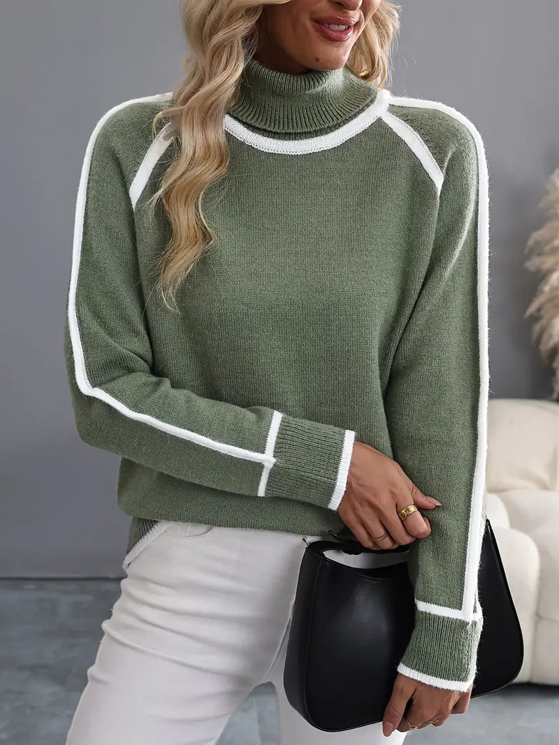 Colorful Crew Neck Pullover Sweater