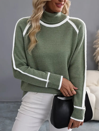 Colorful Crew Neck Pullover Sweater