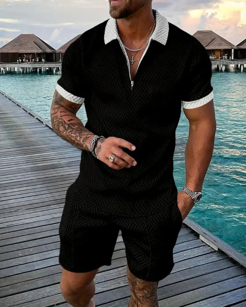Relaxed Fit Hooded Summer Jogger Suit - Olytrend