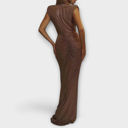 Elegant Long Dress with V Neck for Women