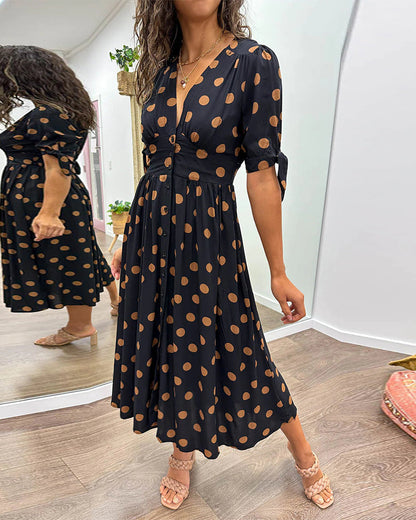 Chic Polka Dot A-Line Dress for Women - Nocini