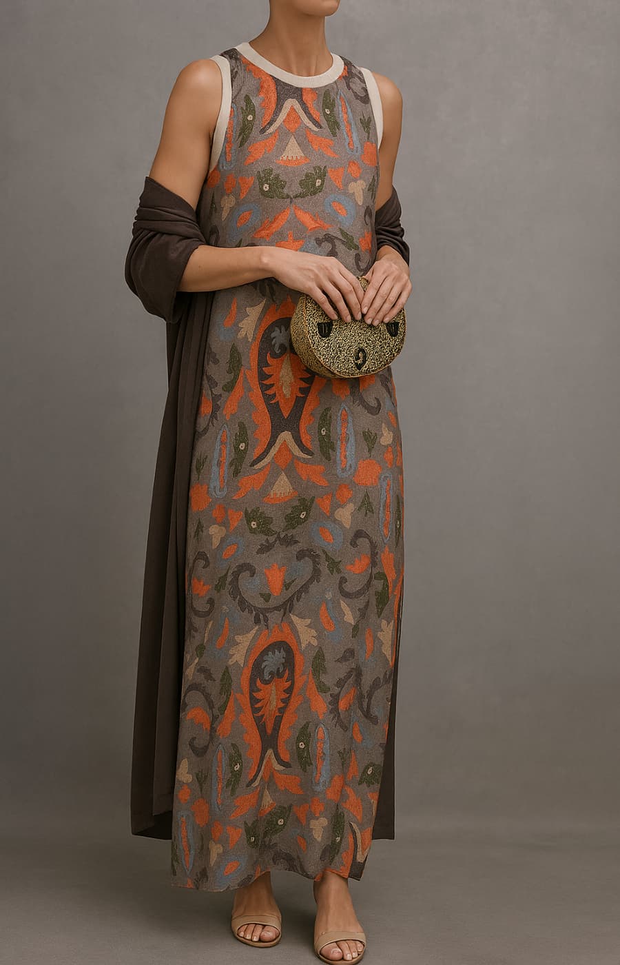 Elegant Women's Dress and Coat Combo Set