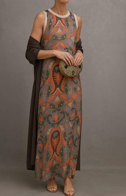 Elegant Women's Dress and Coat Combo Set