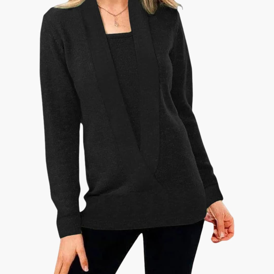 Ladies' V-Neck Long Sleeve Winter Sweater