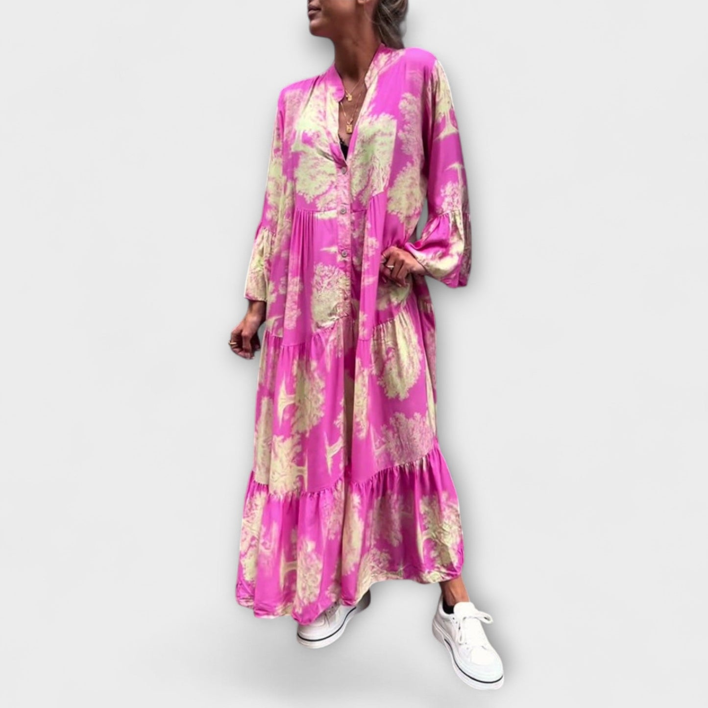 Elegant Flower Long Evening Dress for Women