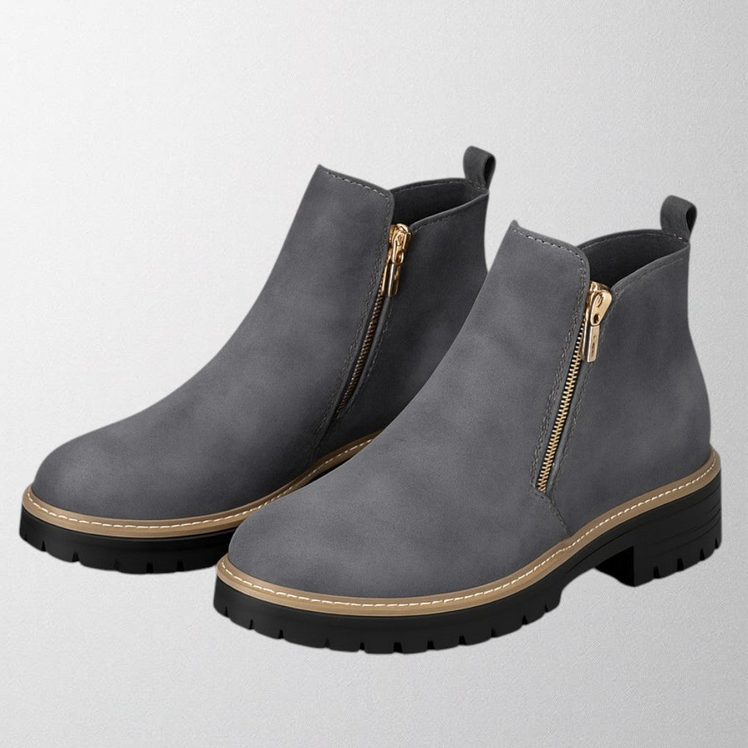 Comfortable Round Toe Zipper Boots