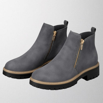 Comfortable Round Toe Zipper Boots