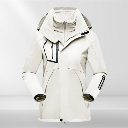 3-in-1 Outdoor Jacket for Women - Romy-White-M-The Livary