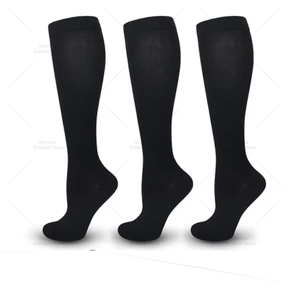 3 Pairs of Knee-High Compression Socks - FitSupport-3 Pairs Black-S-M (3.0-5.5)-Nora Luxe