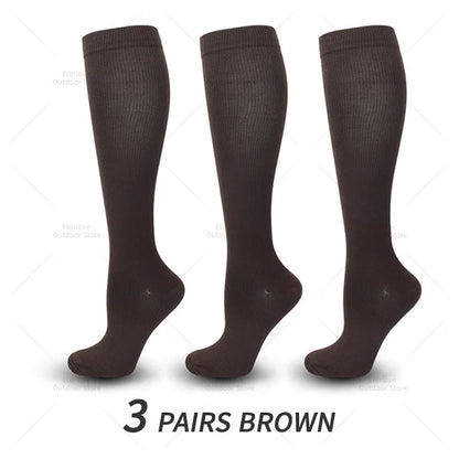 3 Pairs of Knee-High Compression Socks - FitSupport-3 Pairs Gray-S-M (3.0-5.5)-Nora Luxe